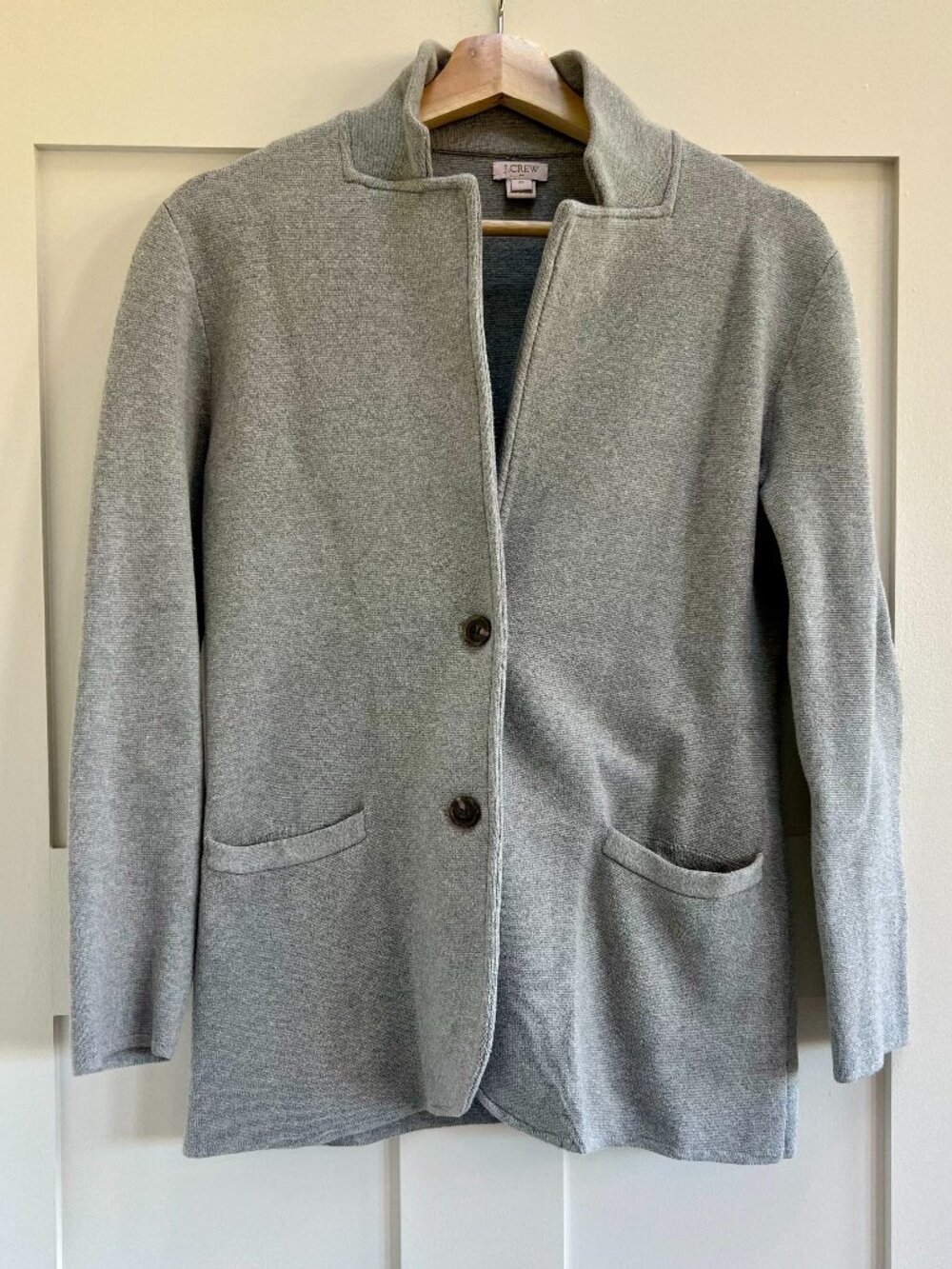 J Crew Sweater Blazer Size XS Grey